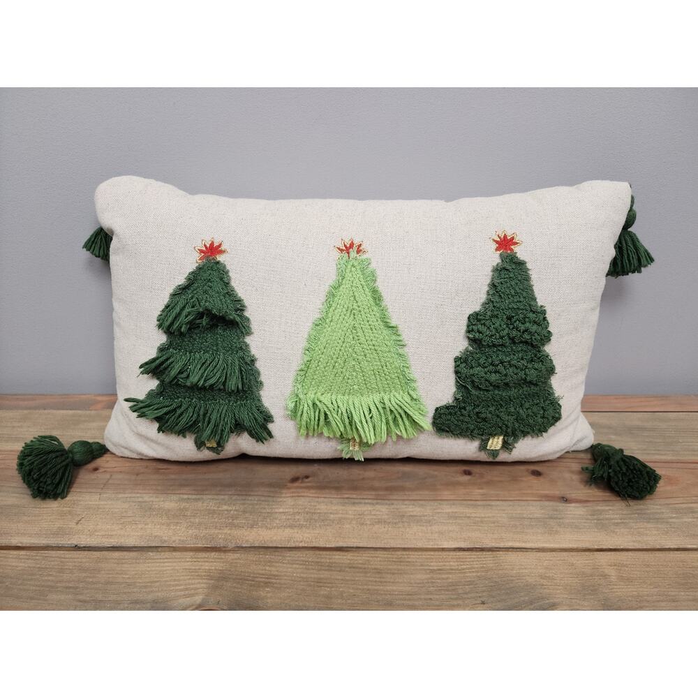 Creative Co-Op 18"x10" Christmas Tree Pillow No Tag